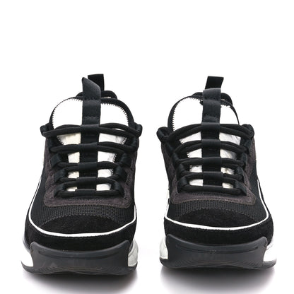 Chanel Fabric Suede CC Sneakers 38 Black Dark Grey 2 of 10