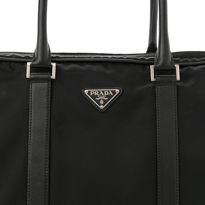 Prada Tessuto Nylon Saffiano Metal Triangle Logo Work Bag Black 8 of 14