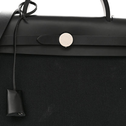 Hermes Toile Militaire Vache Hunter Herbag Zip Retourne 31 PM Black 10 of 13