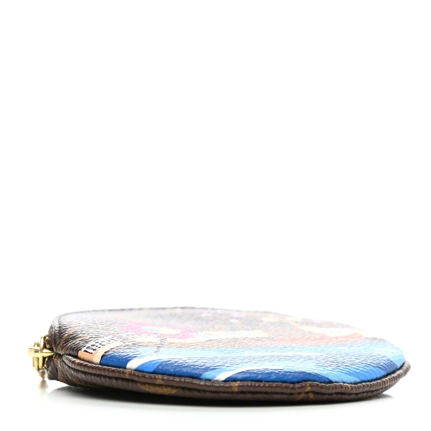 Monogram 2019 Christmas Animation Round Coin Purse Blue