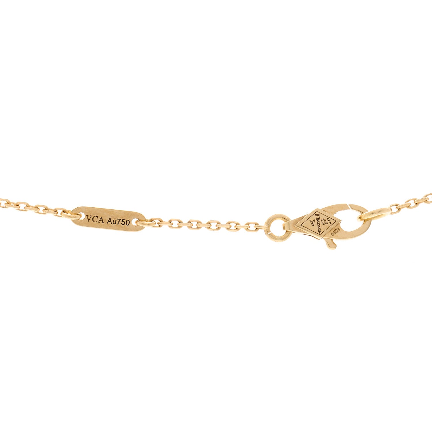 Van Cleef & Arpels 18K Yellow Gold Mother of Pearl Sweet Alhambra Pendant Necklace 4 of 4