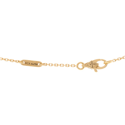 Van Cleef & Arpels 18K Yellow Gold Mother of Pearl Sweet Alhambra Pendant Necklace 4 of 4