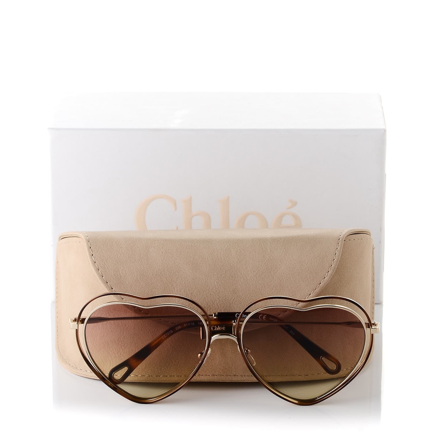 Chloe Metal Poppy Love Heart Sunglasses CE131S Havana Rose 7 of 7