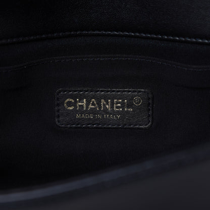 Chanel Lambskin Embossed Medium Boy Cube Flap Navy 8 of 10