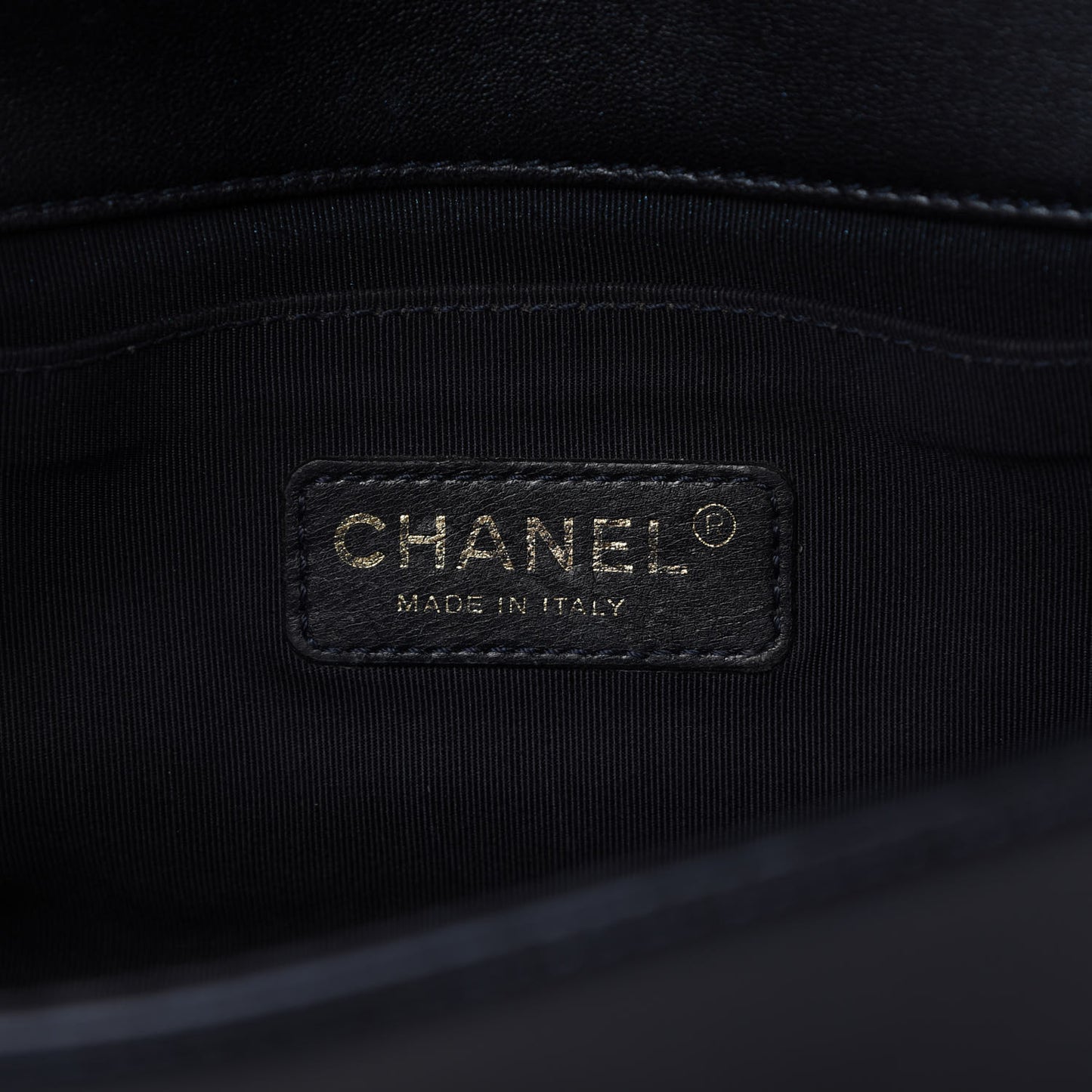 Lambskin Embossed Medium Boy Cube Flap Navy