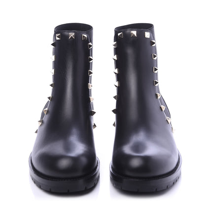 Valentino Garavani Calfskin Rockstud Beatle Chelsea 20mm Ankle Boots 40 Black 2 of 9
