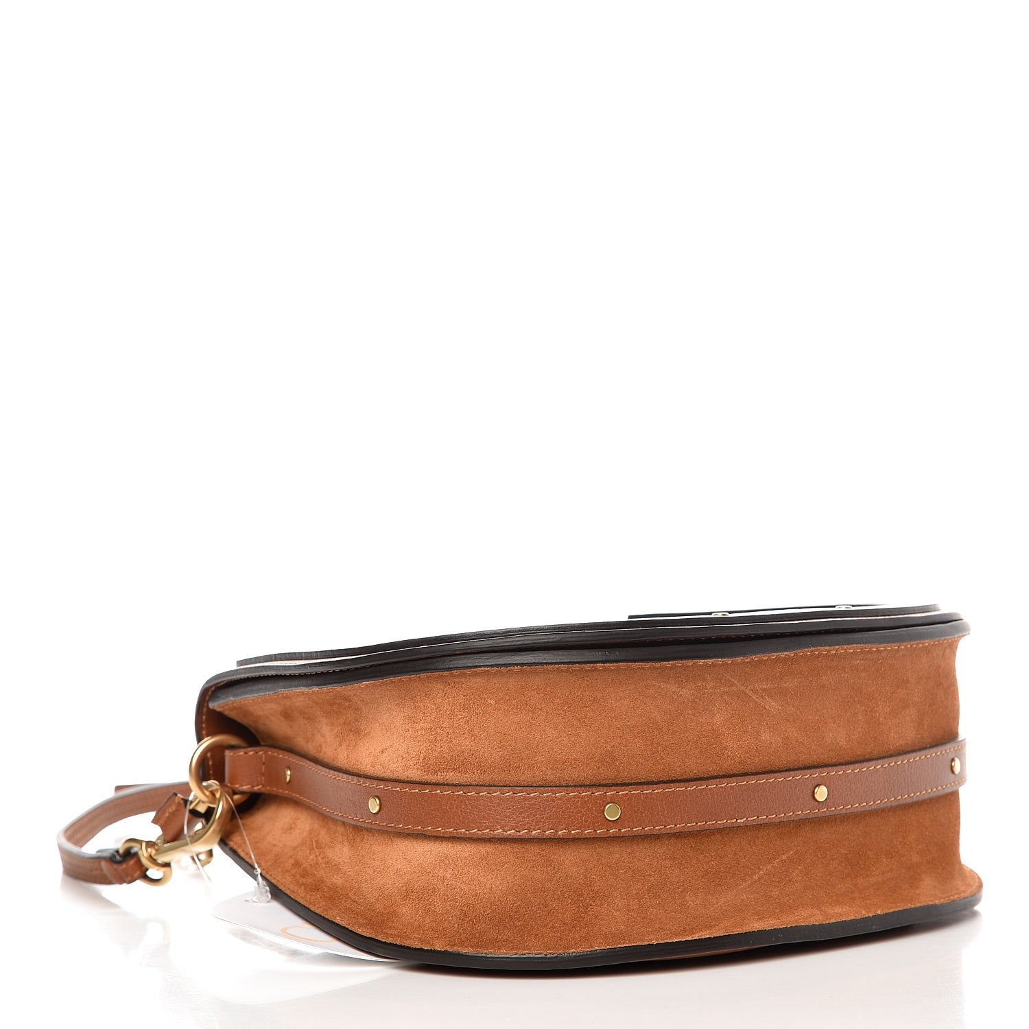 Chloe Calfskin Suede Medium Nile Bracelet Bag Caramel 5 of 7
