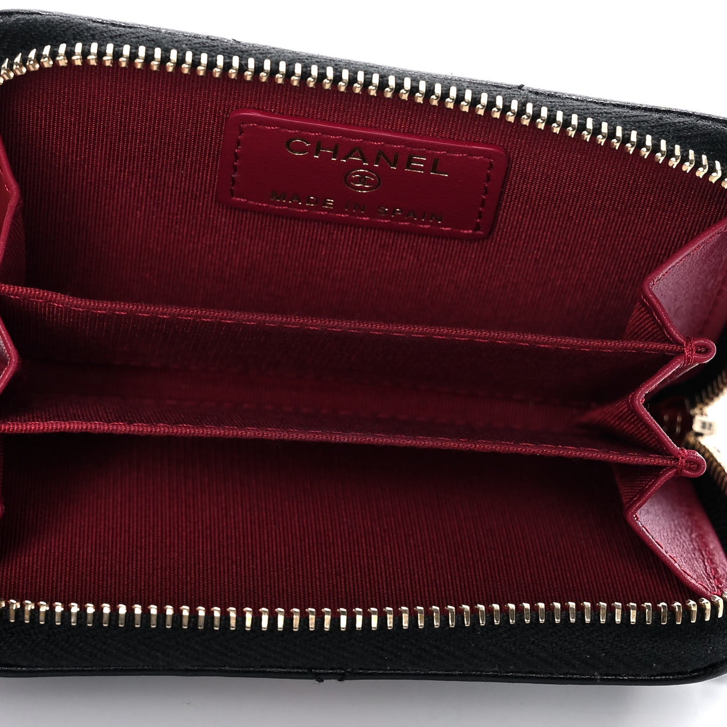 Lambskin Quilted Chanel 19 Zip Around Coin Purse Wallet Black