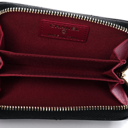 Chanel Lambskin Quilted Chanel 19 Zip Around Coin Purse Wallet Black 5 of 12