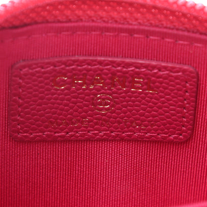 Chanel Caviar Quilted Boy Zip Around Coin Purse Wallet Dark Pink 6 of 7