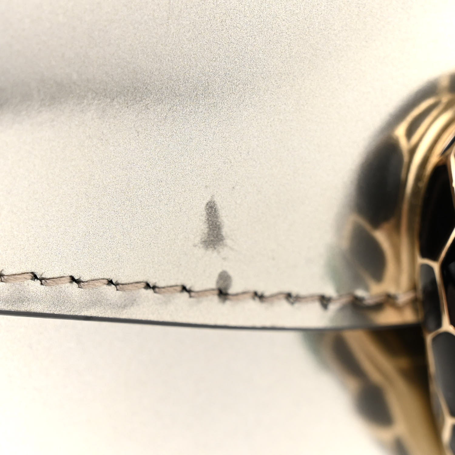 Bulgari Metallic Calfskin Serpenti Forever Top Handle Silver 13 of 14