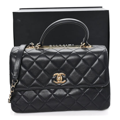 Chanel Lambskin Quilted Medium Trendy CC Flap Dual Handle Bag Black 12 of 13