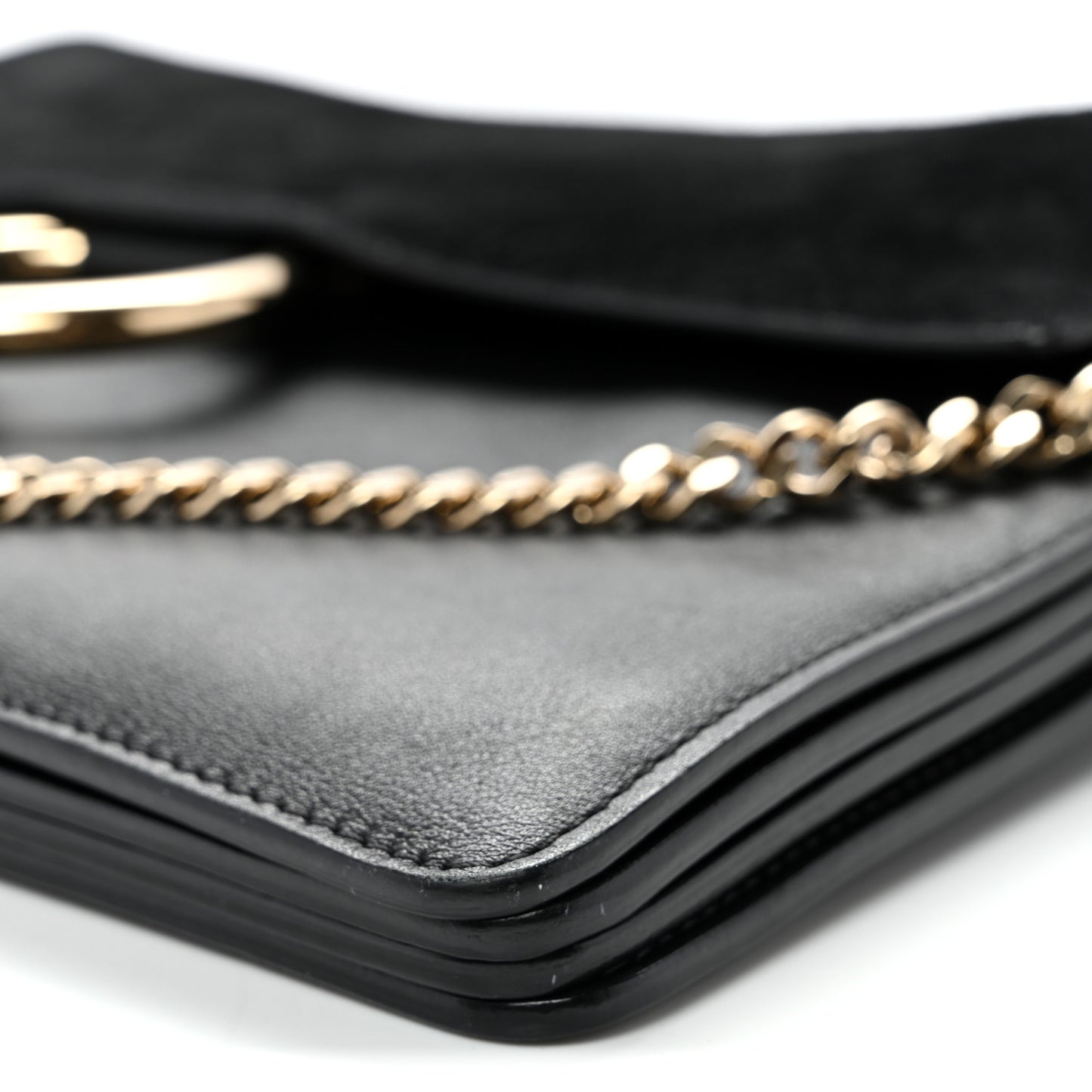 Suede Calfskin Medium Faye Shoulder Bag Black