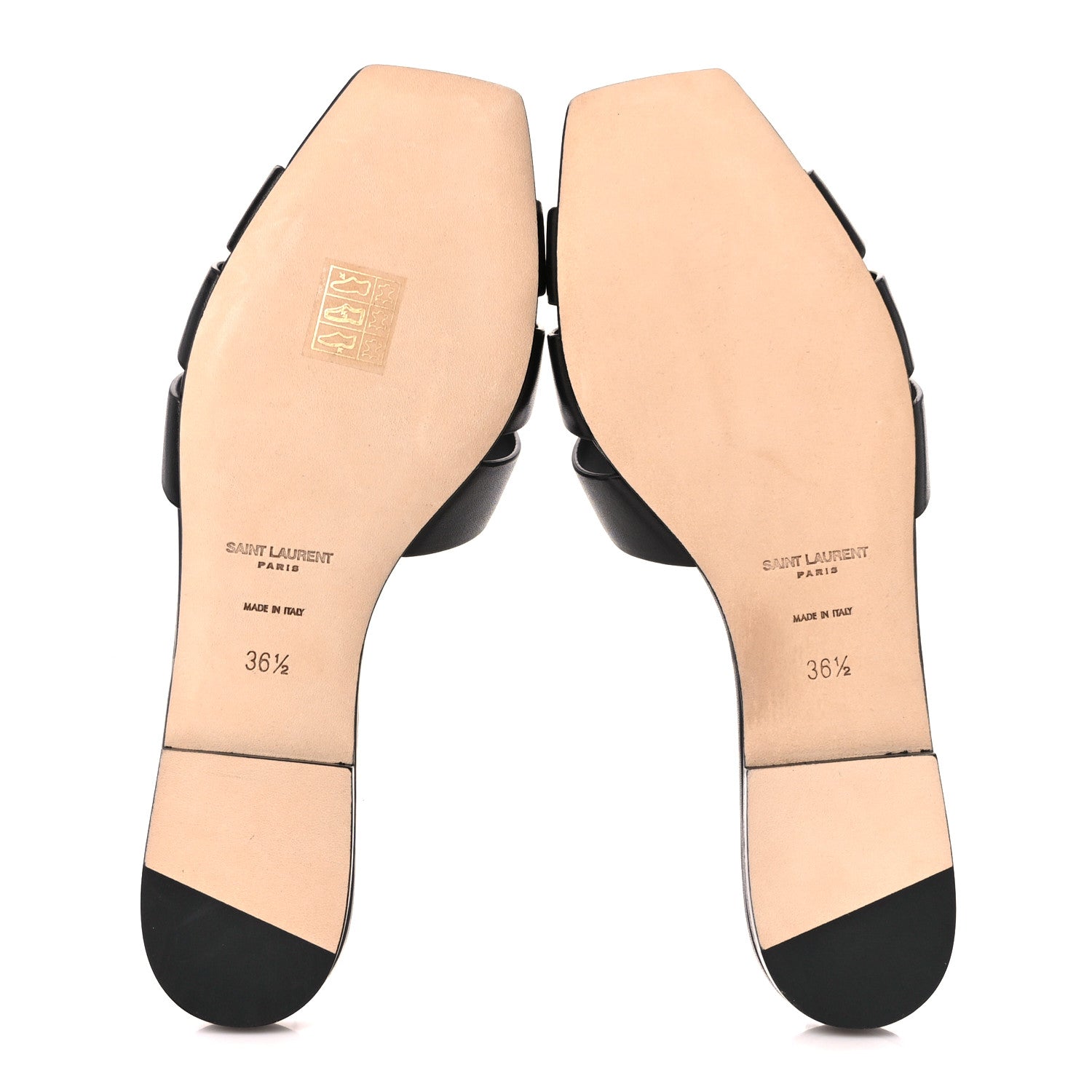 Saint Laurent Calfskin Tribute 05 Slide Sandals 36.5 Black 6 of 9