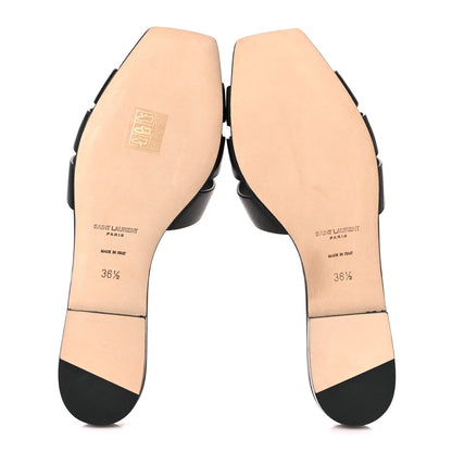 Saint Laurent Calfskin Tribute 05 Slide Sandals 36.5 Black 6 of 9
