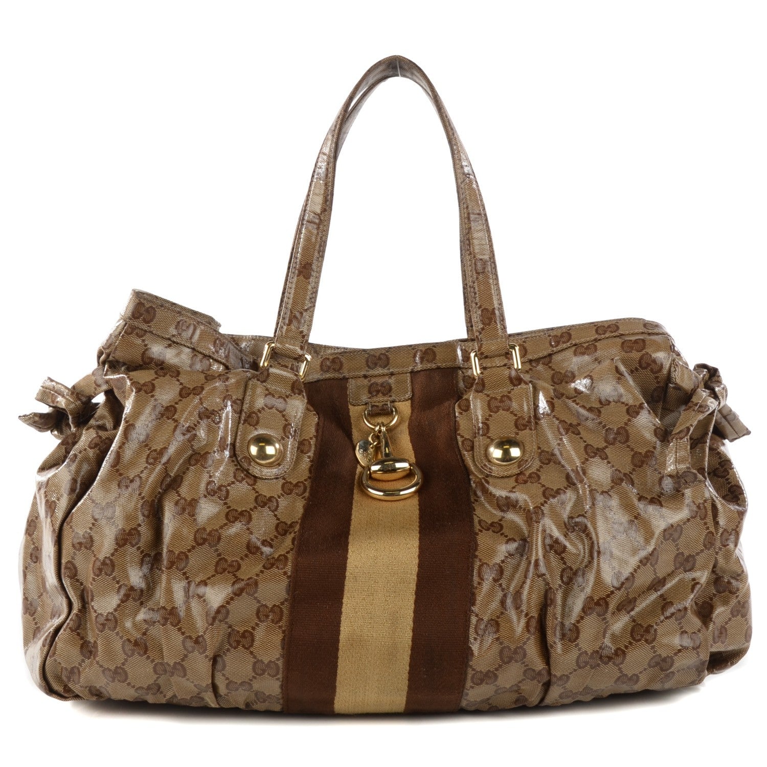 Gucci Crystal Monogram Medium Web Tote 1 of 11