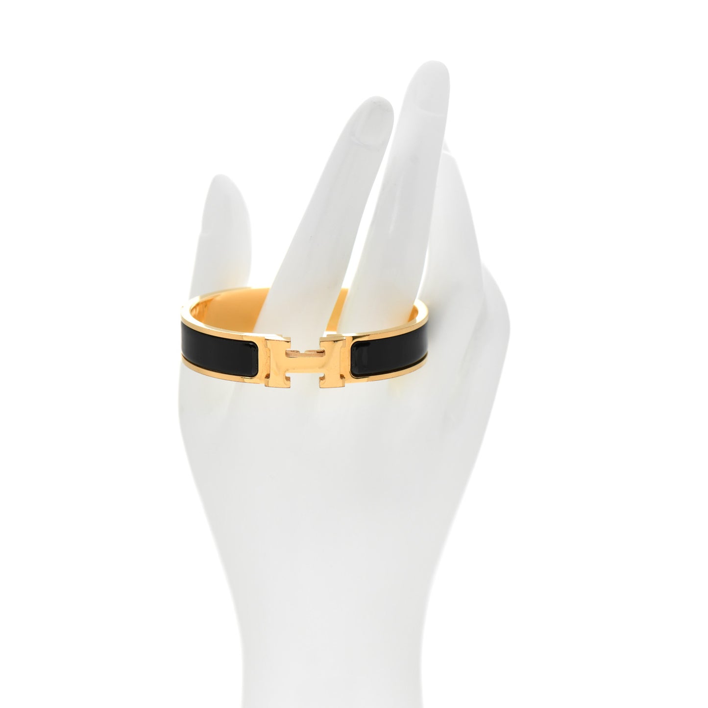 Enamel Narrow Clic Clac H Bracelet PM Black