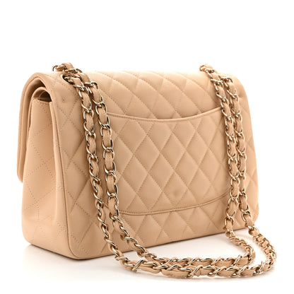 Chanel Caviar Quilted Jumbo Double Flap Light Beige 3 of 10