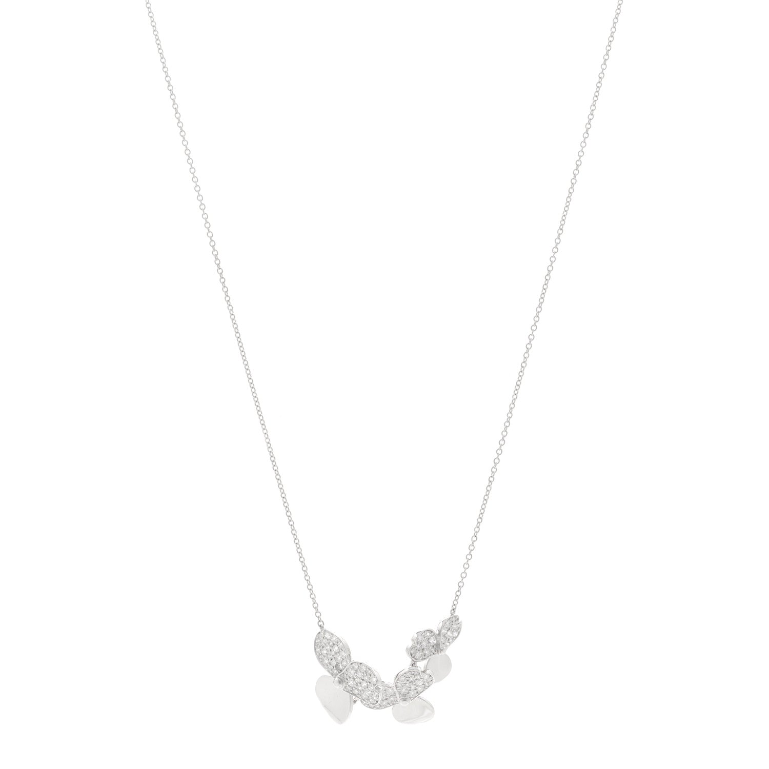 Tiffany Platinum Diamond Mini Paper Flowers Cluster Pendant Necklace 1 of 5