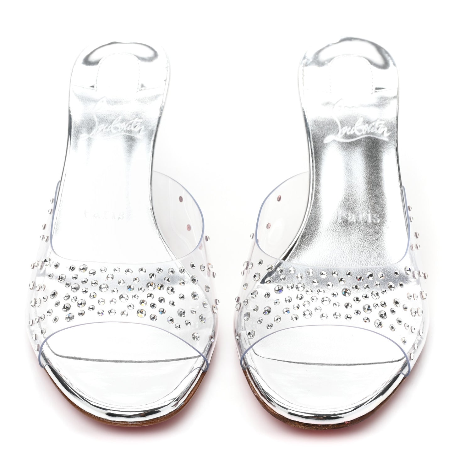 PVC Crystal Degramule Strass 85 Mules 37.5 Silver