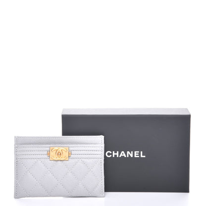 Chanel Caviar Quilted Boy Card Holder Grey 9 of 9