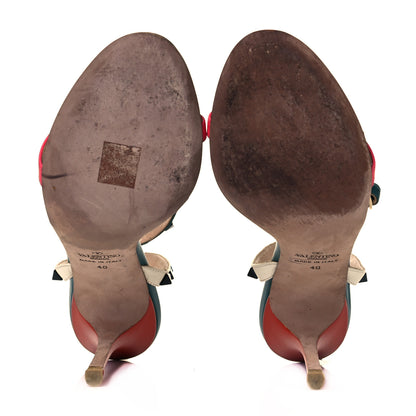 Valentino Garavani Calfskin Rockstud Ankle Strap 100mm Sandals 36 Multicolor 5 of 8