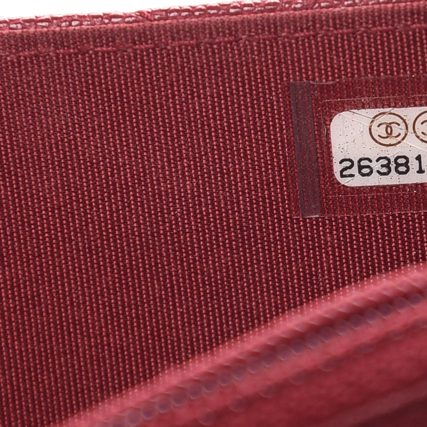 Caviar Quilted Boy Square Wallet on Chain WOC Burgundy