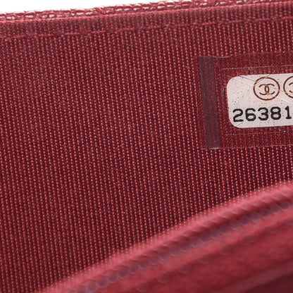 Chanel Caviar Quilted Boy Square Wallet on Chain WOC Burgundy 8 of 11