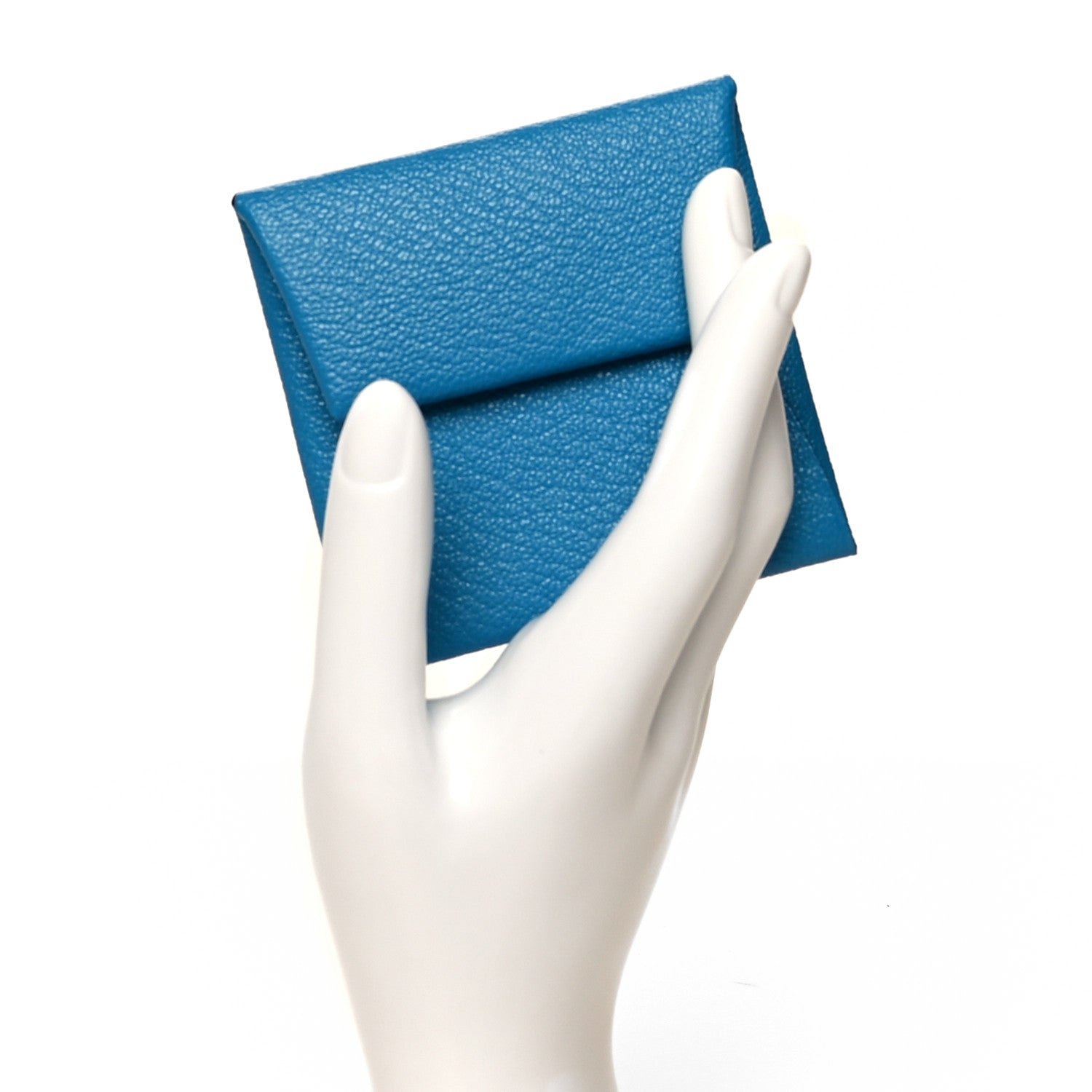 Hermes Chevre Mysore Bastia Verso Coin Purse Bleu Frida Cuivre 2 of 7