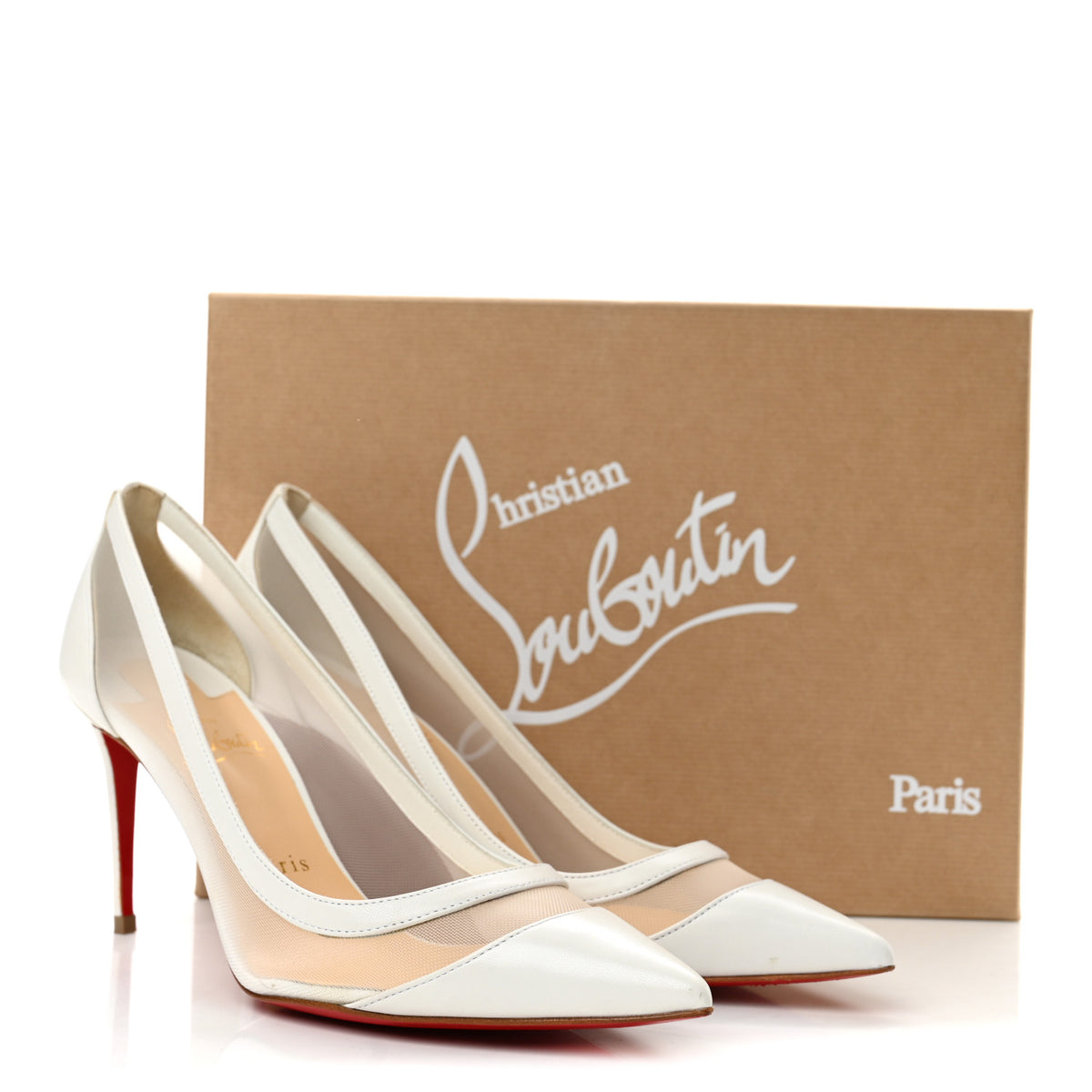 Christian Louboutin Kid Rete Galativi 85 Pumps 37 White 11 of 11