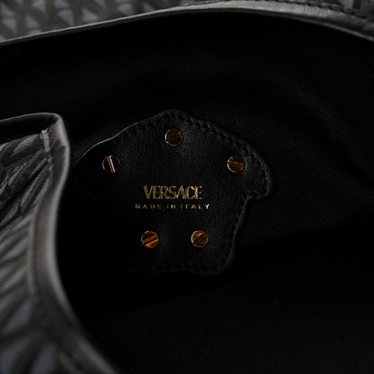 Versace Fabric Jacquard Calfskin La Medusa Tote  Black 6 of 9