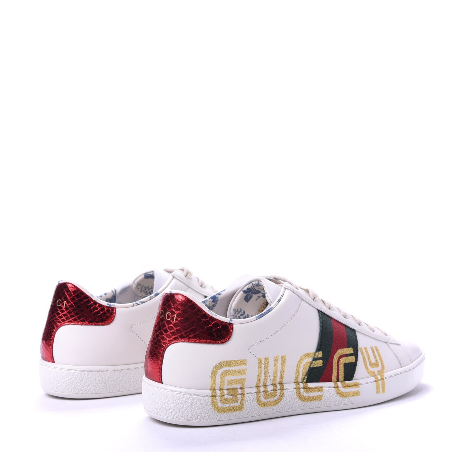 X SEGA Calfskin Ayers Web Guccy Womens Ace Sneakers 37.5 White