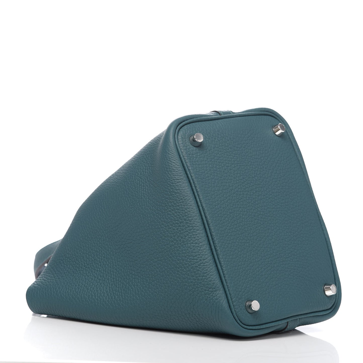 Taurillon Clemence Eclat Picotin Lock 18 PM Vert Bosphore Deep Blue