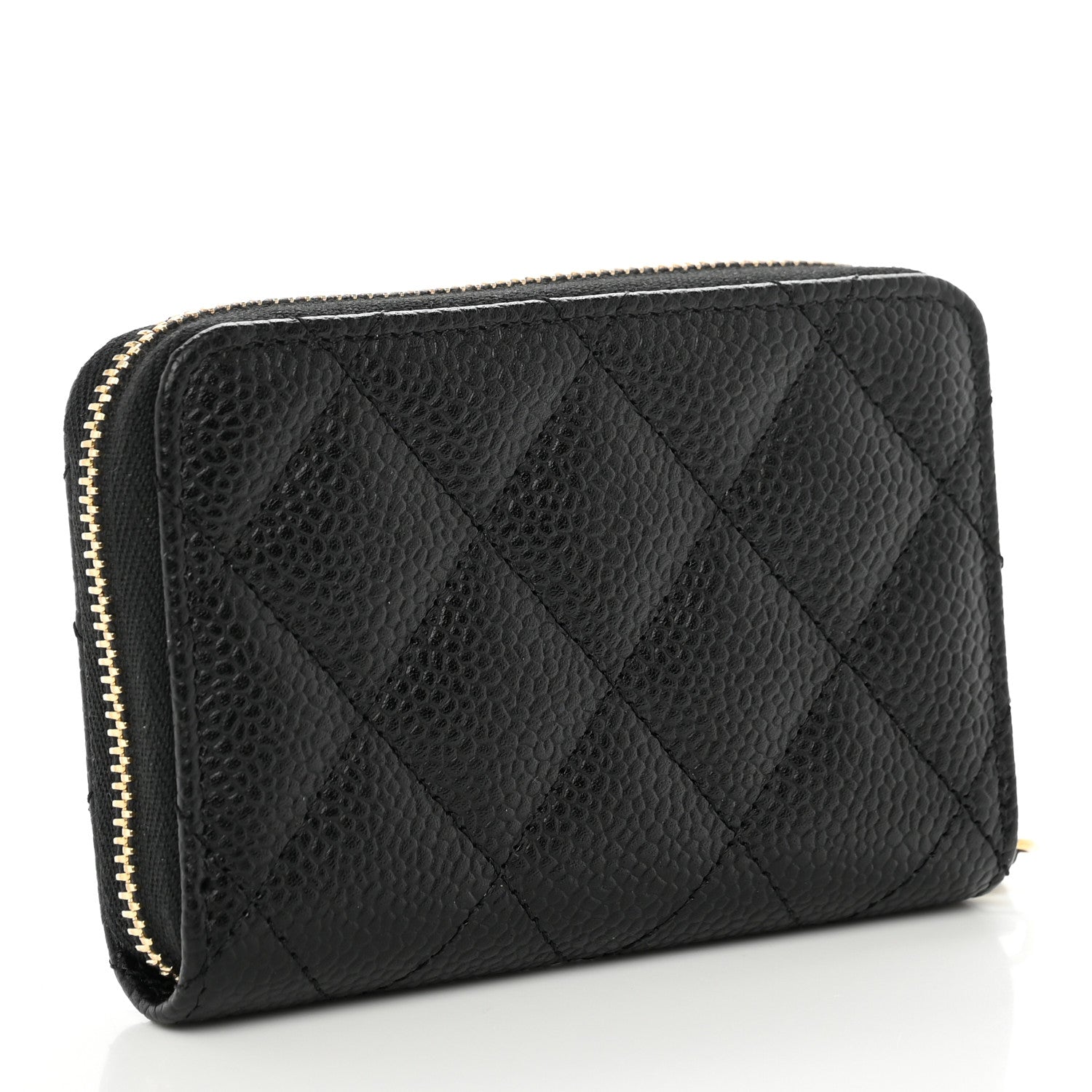 Chanel Caviar Quilted Zip Coin Purse Black 3 of 7