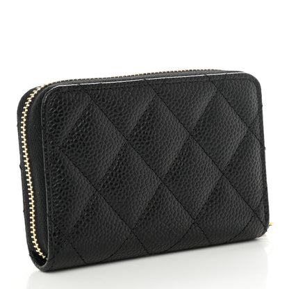 Chanel Caviar Quilted Zip Coin Purse Black 3 of 7