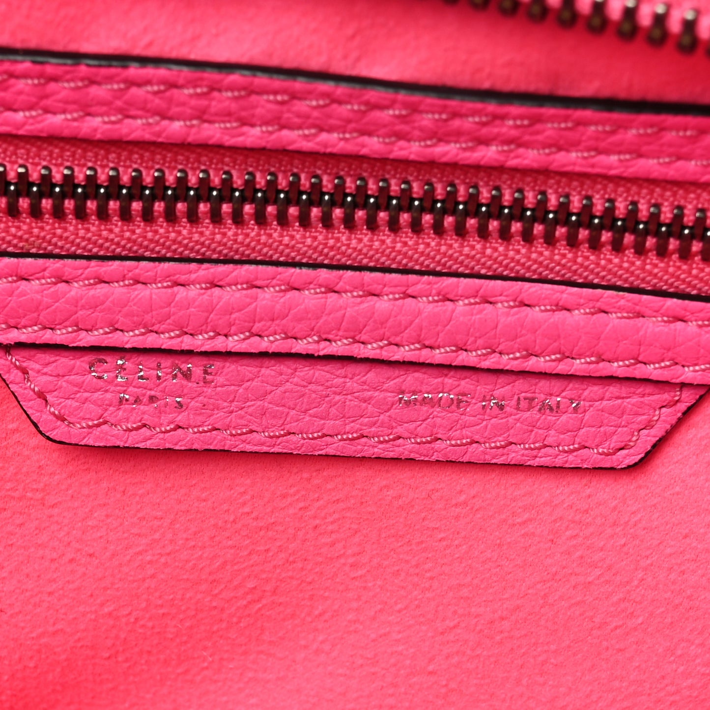 Drummed Calfskin Mini Luggage Fluo Pink