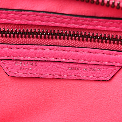 Celine Drummed Calfskin Mini Luggage Fluo Pink 6 of 10