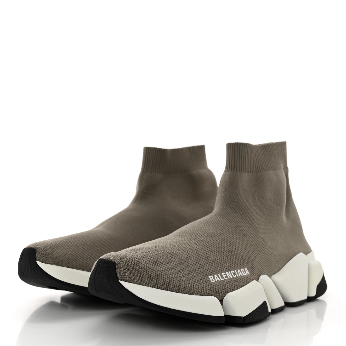 Technical 3D Recycled Knit Bi-Color Sole Womens Speed 2.0 Sneakers 41 Dark Beige White Black