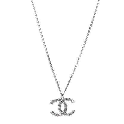 Chanel Crystal Large CC Necklace Silver 1 of 5