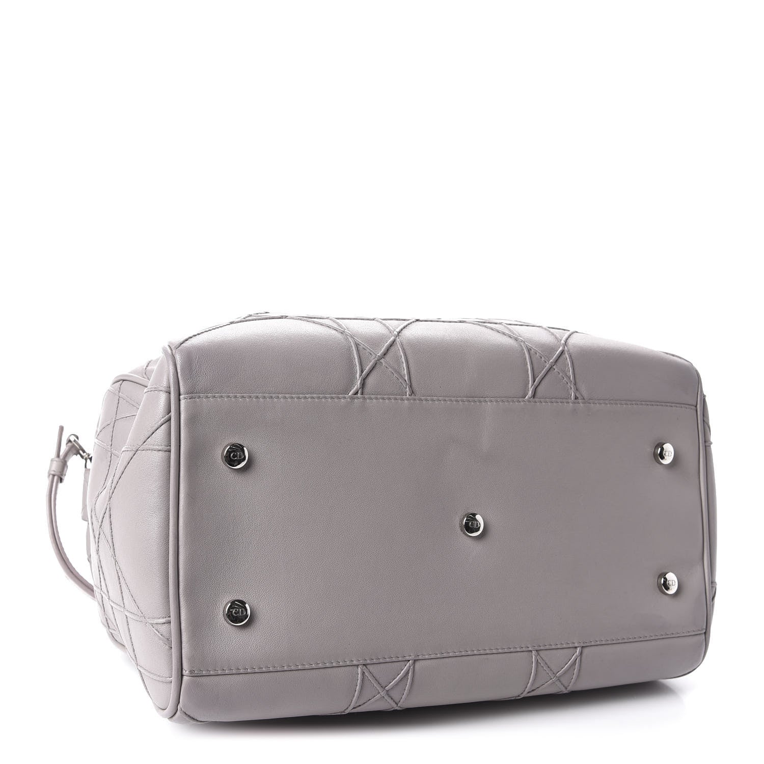Christian Dior Lambskin Cannage Granville Polochon Grey 4 of 10