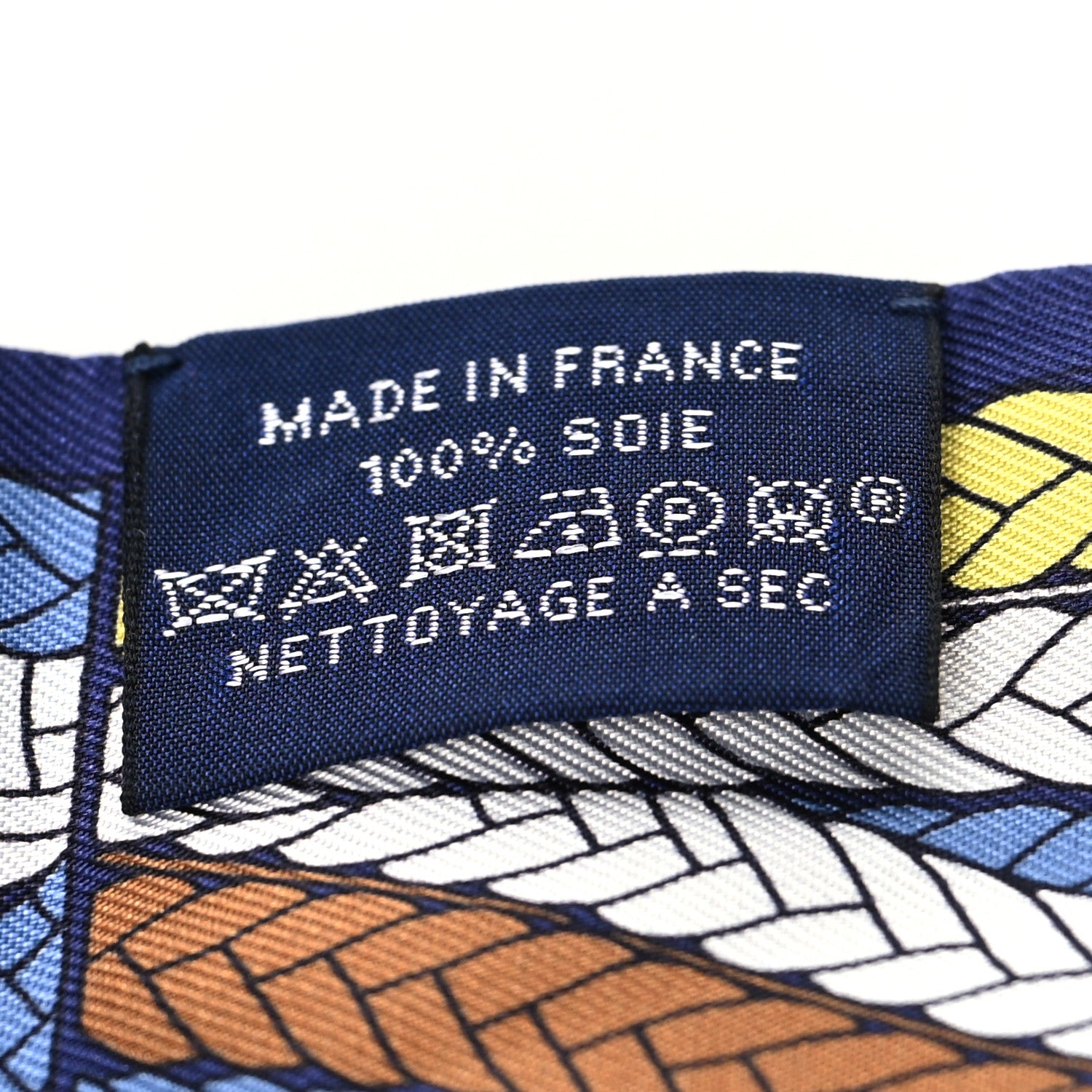 Hermes Silk Tresses H Twilly Bleu Lavande Marin Jaune 4 of 4