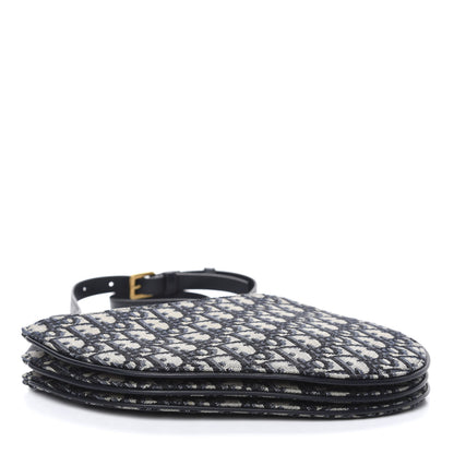 Christian Dior Oblique Saddle Pouch With Strap Navy Blue 4 of 9
