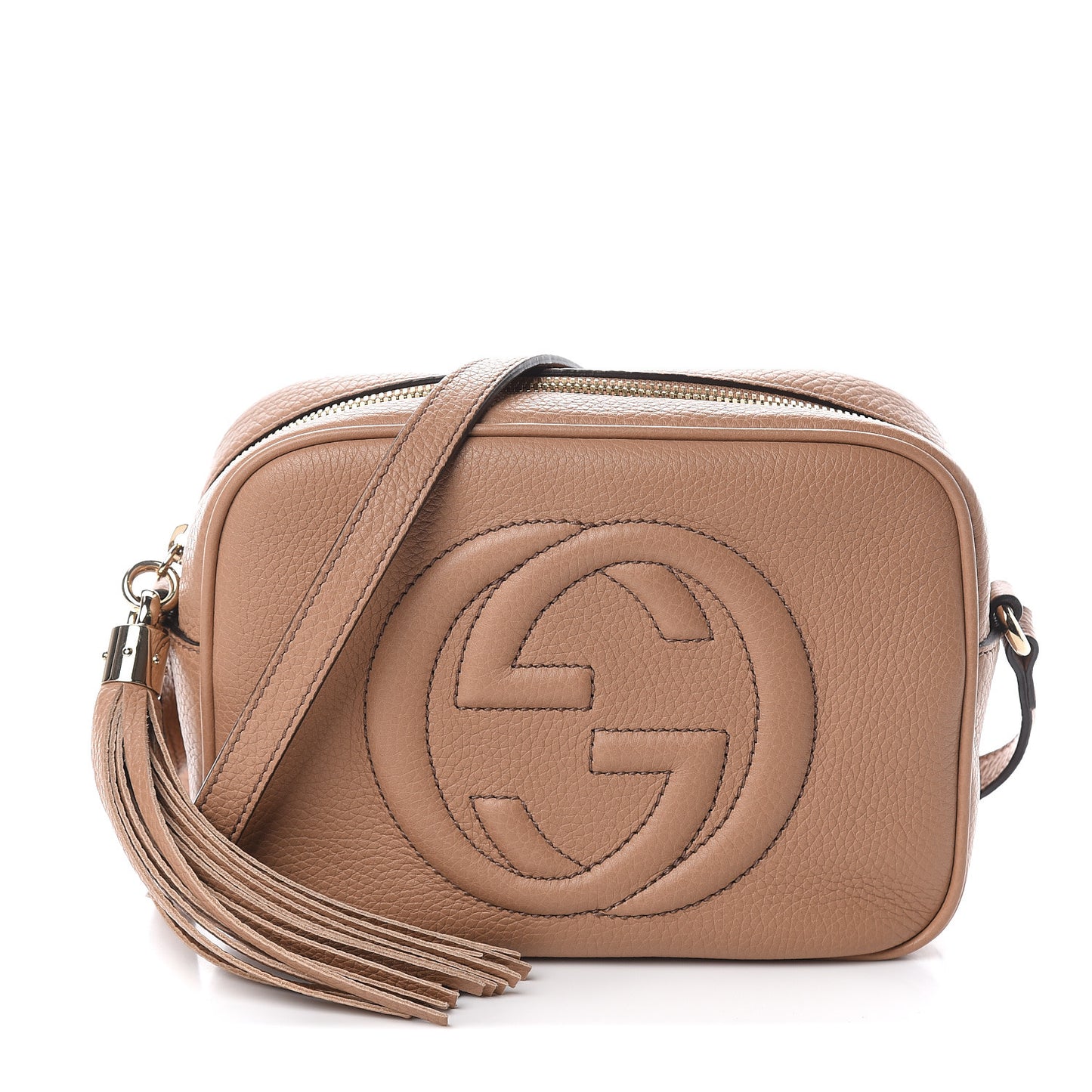 Pebbled Calfskin Small Soho Disco Bag Camelia