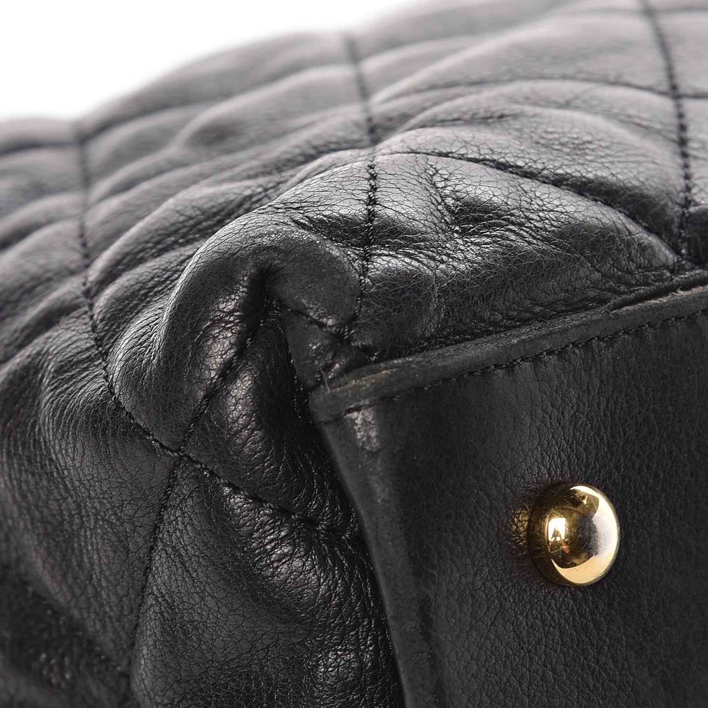 Calfskin Quilted Small Chain Me Tote Black