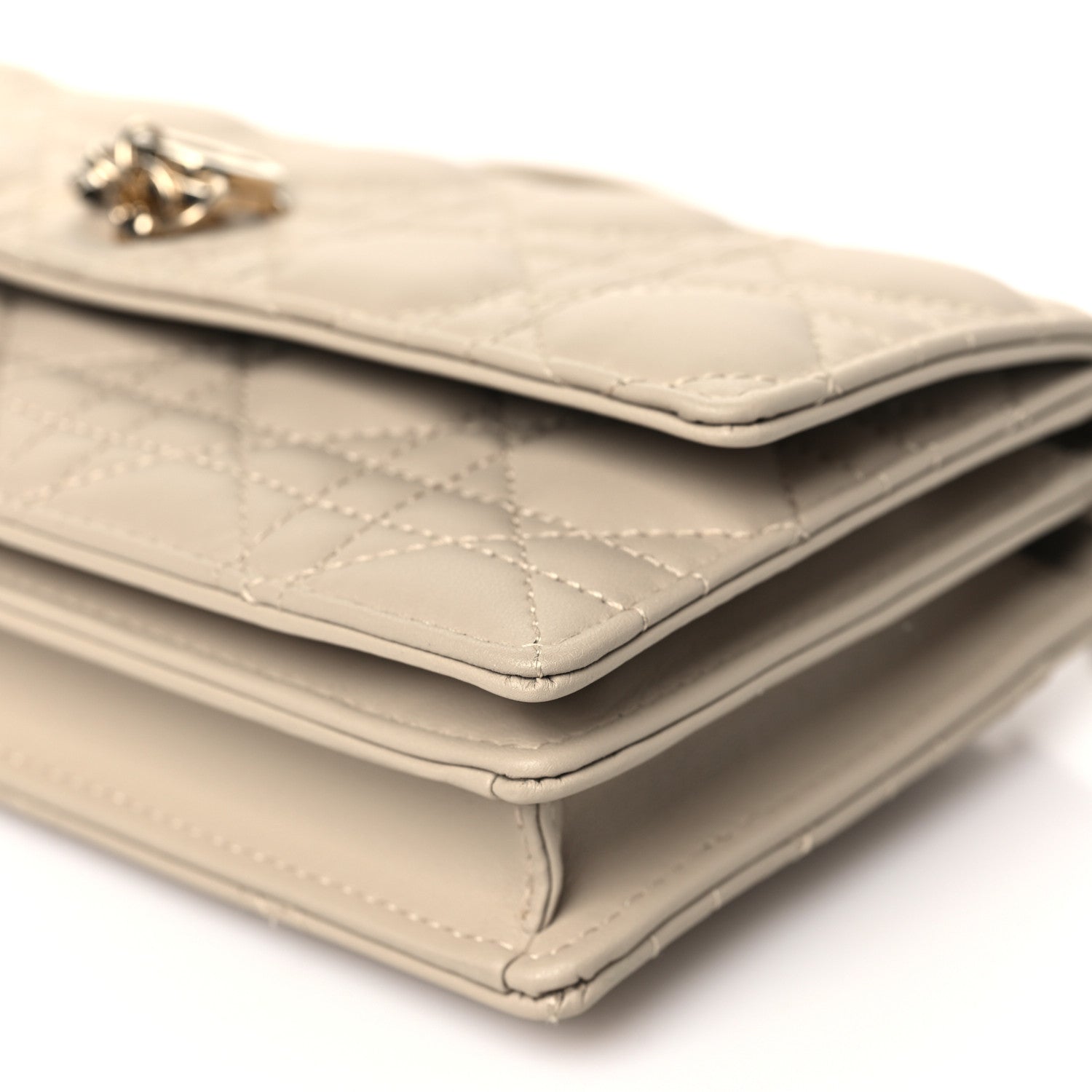 Christian Dior Lambskin Cannage Mini My Dior Top Handle Clutch Beige 10 of 10