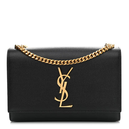 Saint Laurent Grain De Poudre Small Monogram Kate Satchel Black 1 of 9