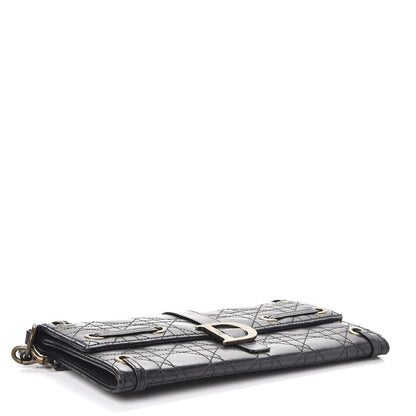 Christian Dior Lambskin Cannage D Clutch Wristlet Black 4 of 11
