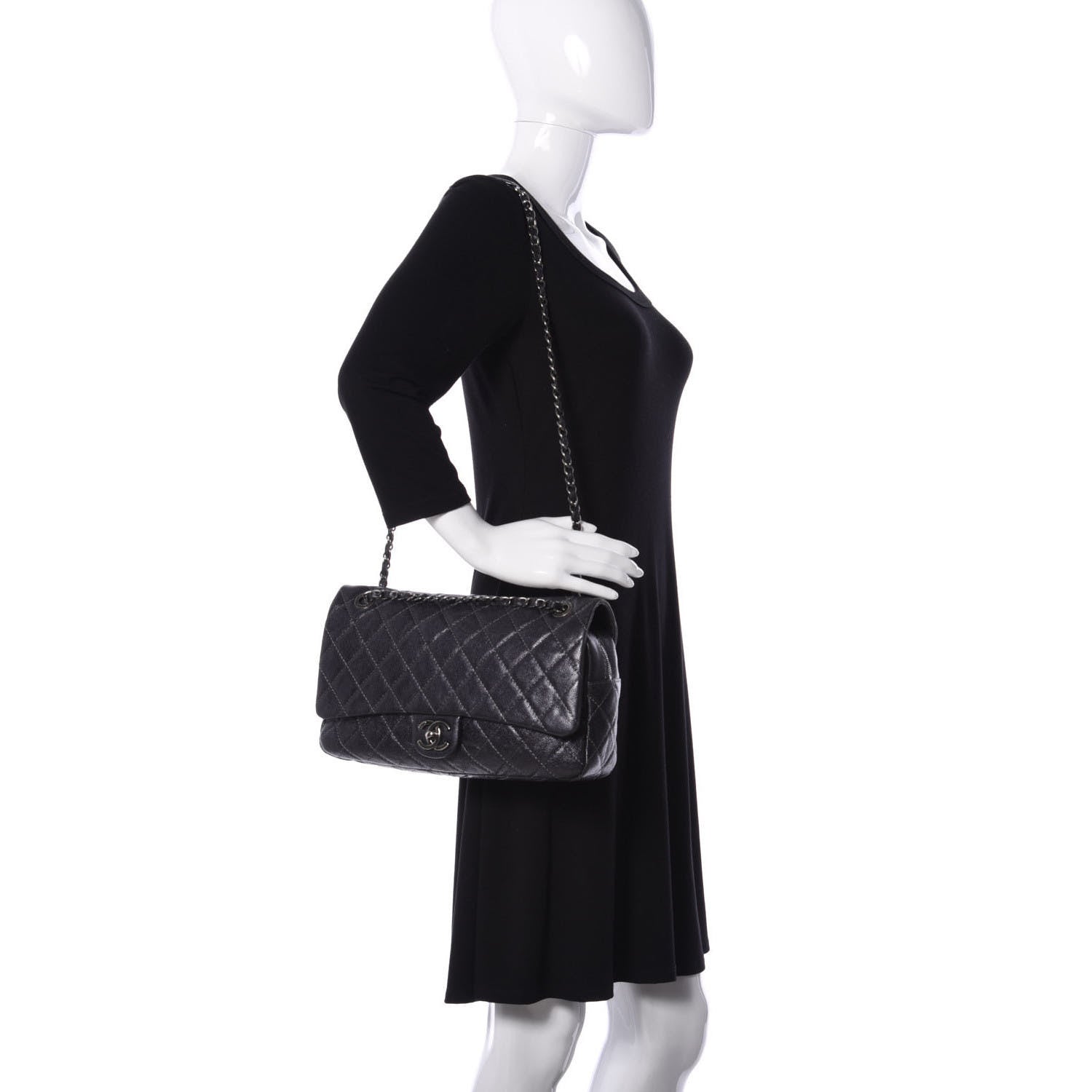 Chanel Caviar Quilted Large Chic Flap Black 2 of 9