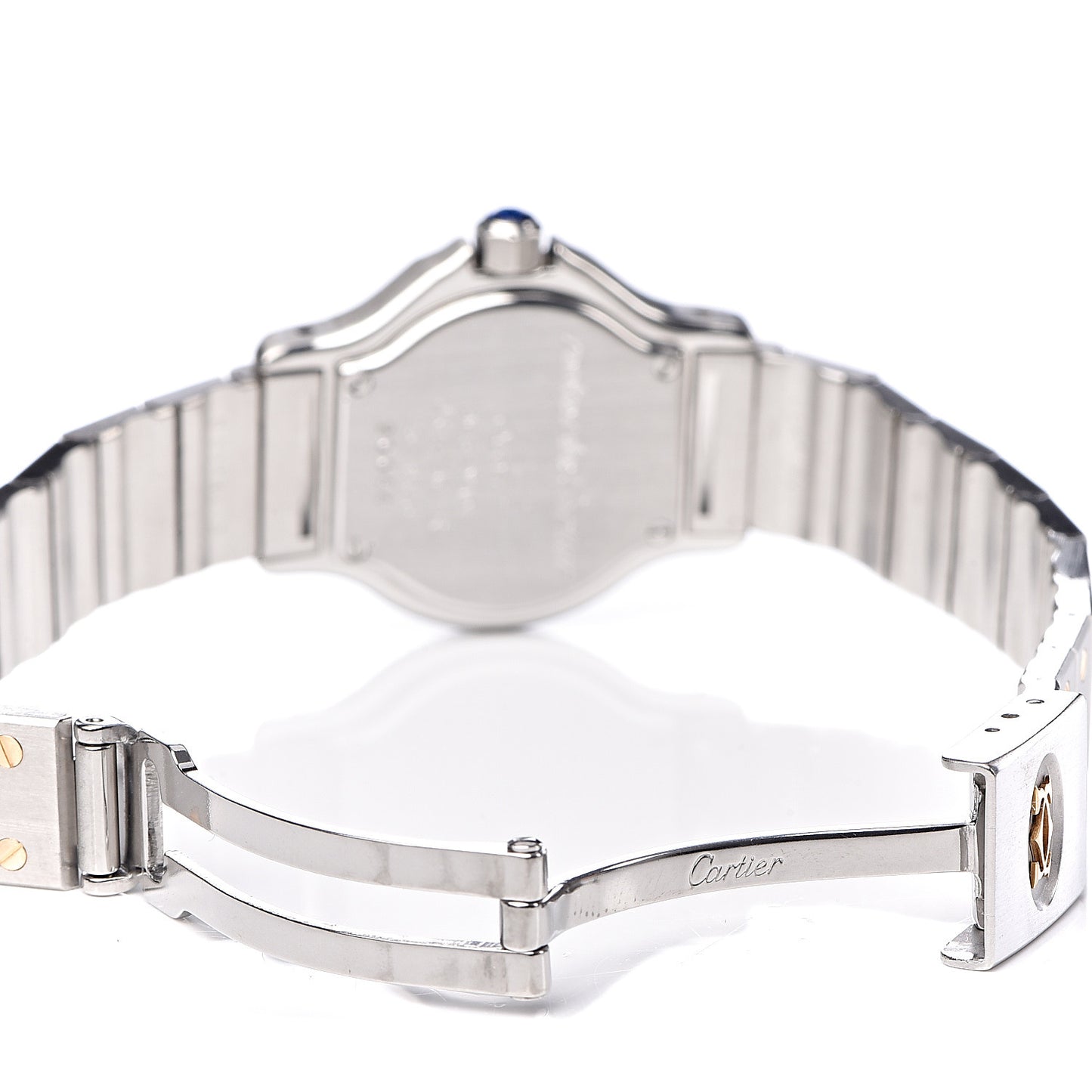 Stainless Steel 18K Yellow Gold 25mm Santos Octagon Quartz Watch