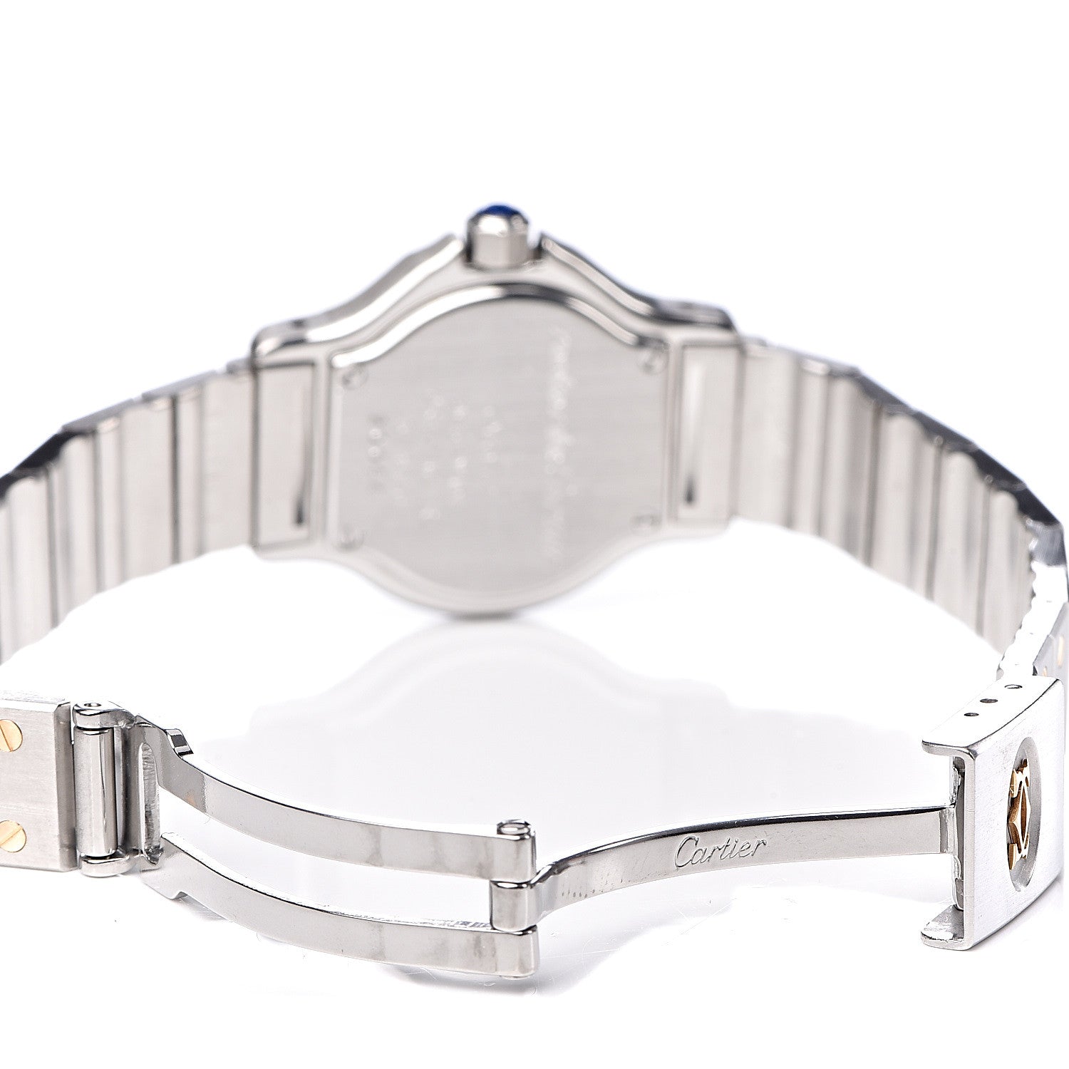 Cartier Stainless Steel 18K Yellow Gold 25mm Santos Octagon Quartz Watch 6 of 7